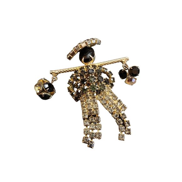 Vintage Rhinestone Water Carrier Brooch (A2103) - Picture 1 of 5